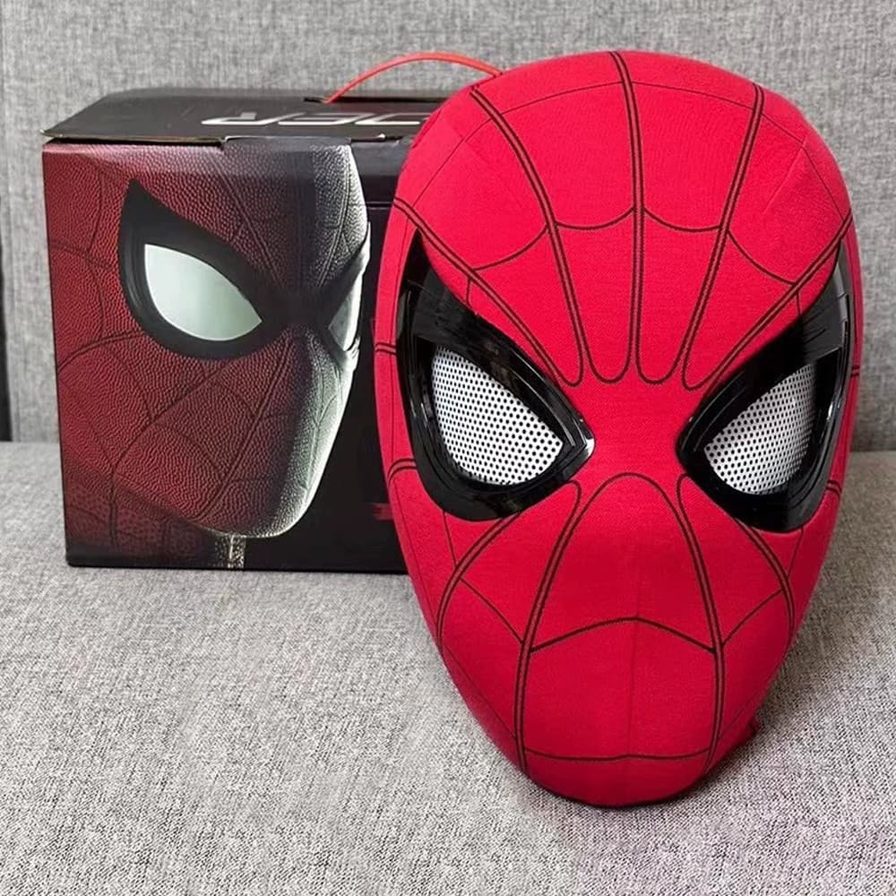 Homem-Aranha rosto Capa Olhos móveis Com Luz O Espetacular Homem-Aranha Longe de Casa Gwen Stacy máscara luminosa