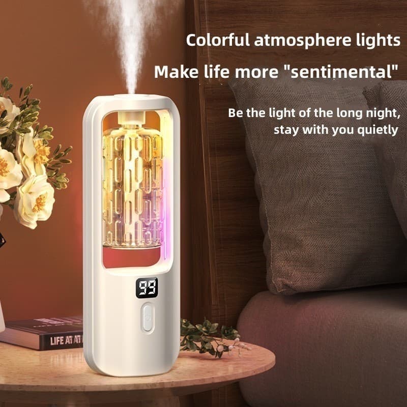 Umidificador Com Display Digital | Difusor De Aroma Recarregável Para Óleos Essenciais Silencioso E Adju