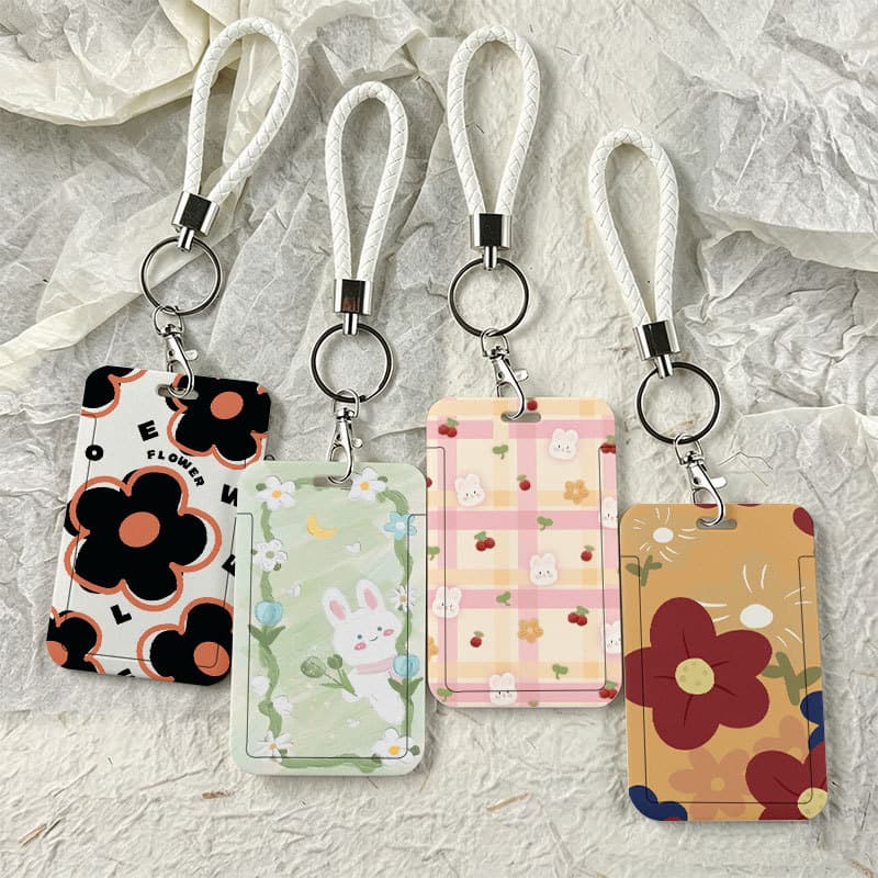 Porta-Identidades De Flores E Coração Kawaii