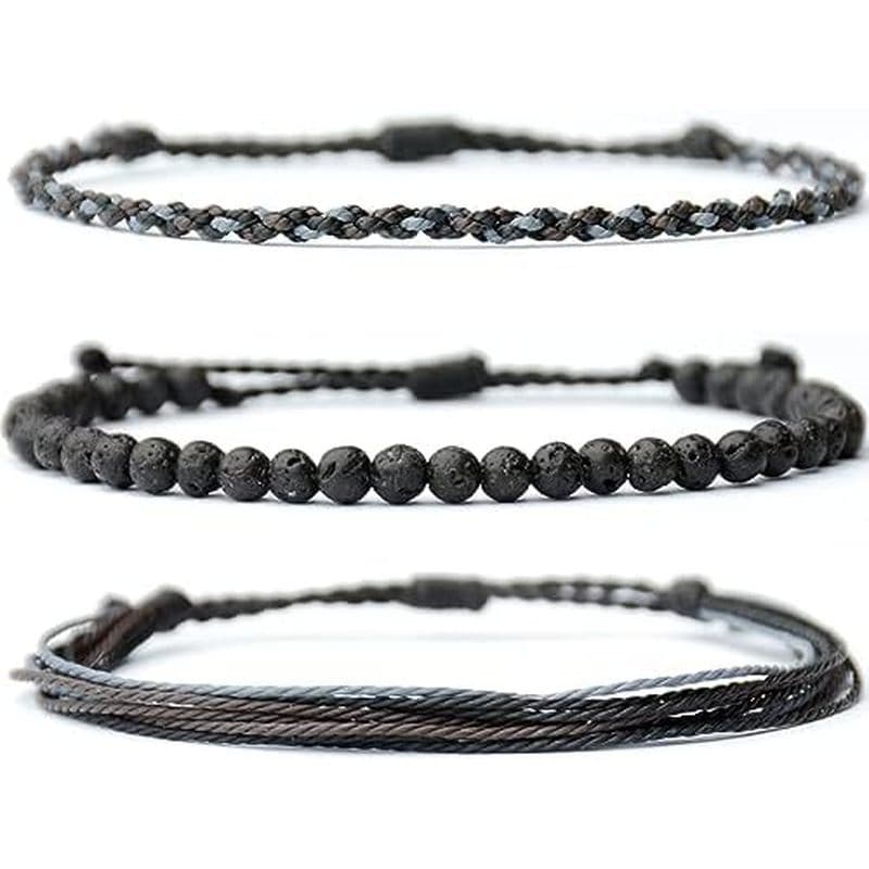 Pulseira De Cura Com Contas De Pedra Natural Feita À Mão , Presente Para Homens , Corda Ajustável