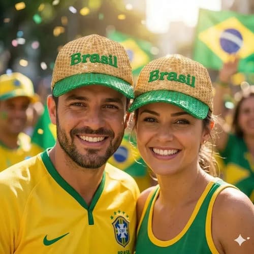 Acessório Festivo Boné Torcedor Brasil Verde E Amarelo