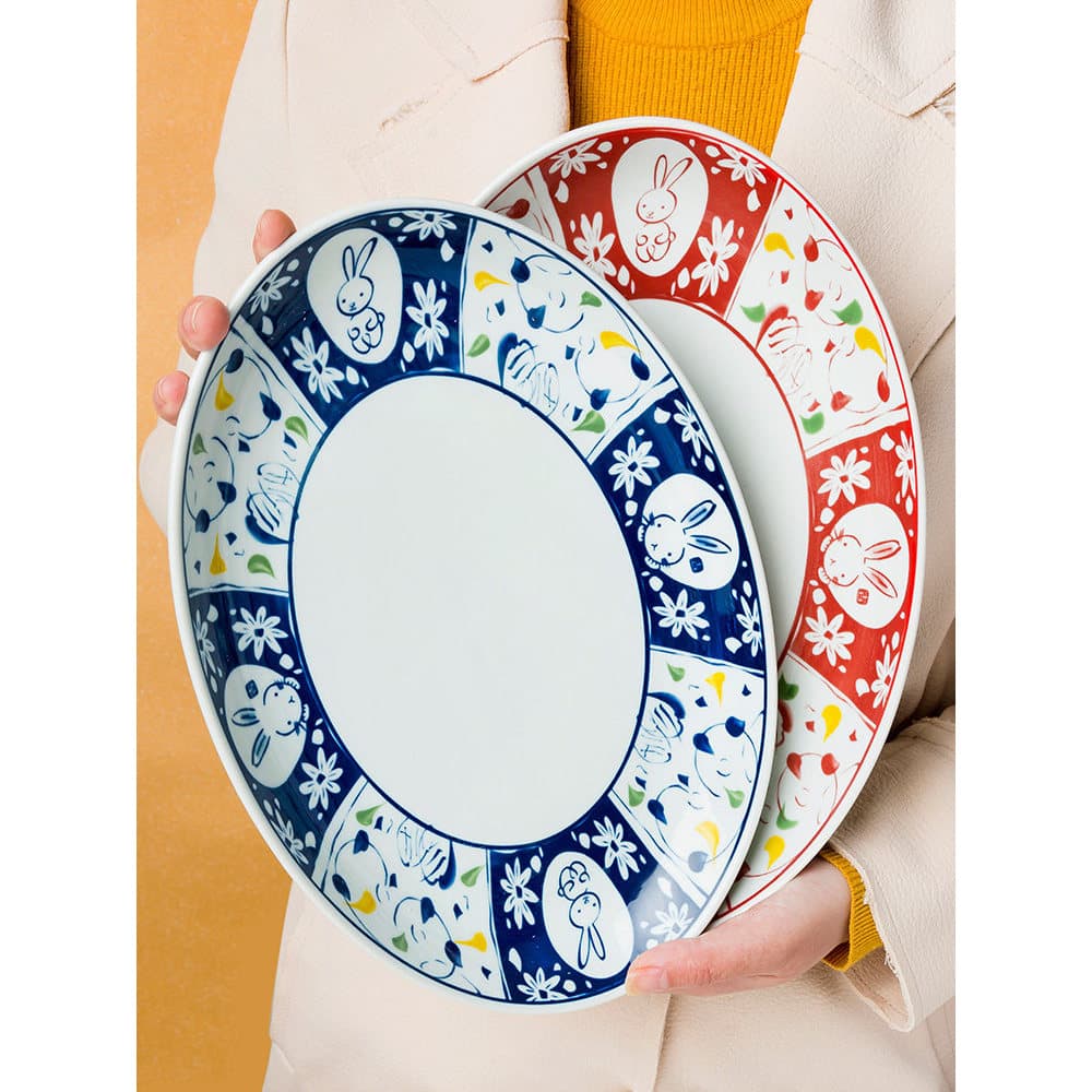 Criativo estilo chinês grande tigela de sopa Ramen tigela de alimentação doméstica tigela de arroz Oval grande prato de