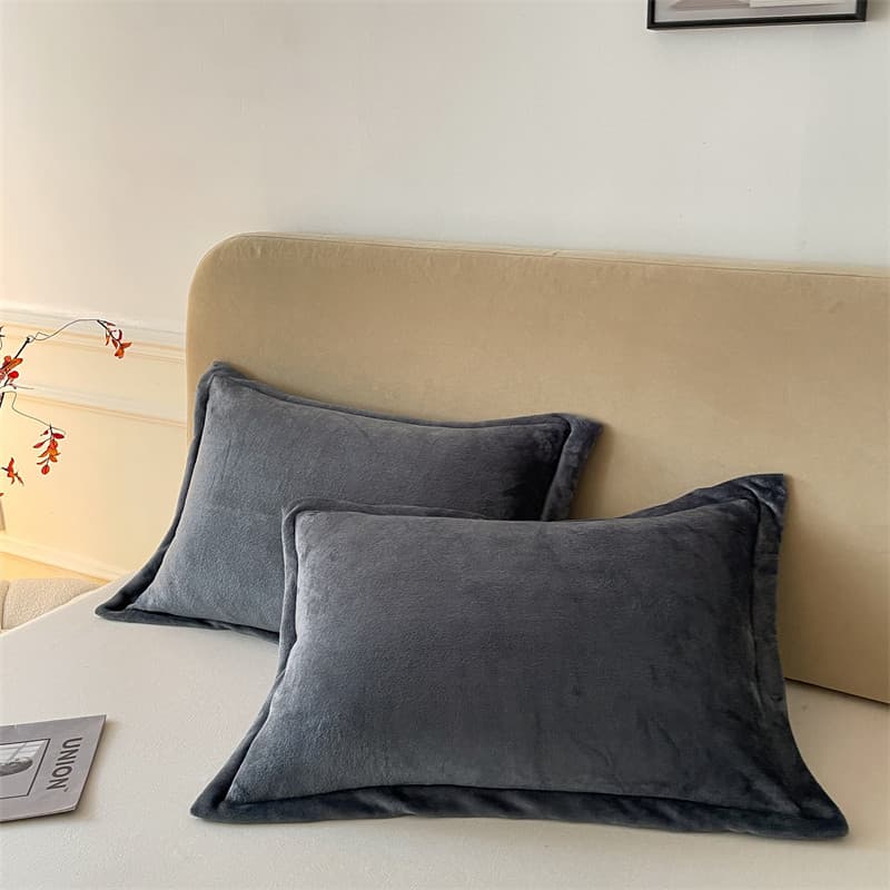Leite veludo travesseiro fronha um conjunto completo inverno casa travesseiro núcleo 48cm x 74cm um par dormitório estud