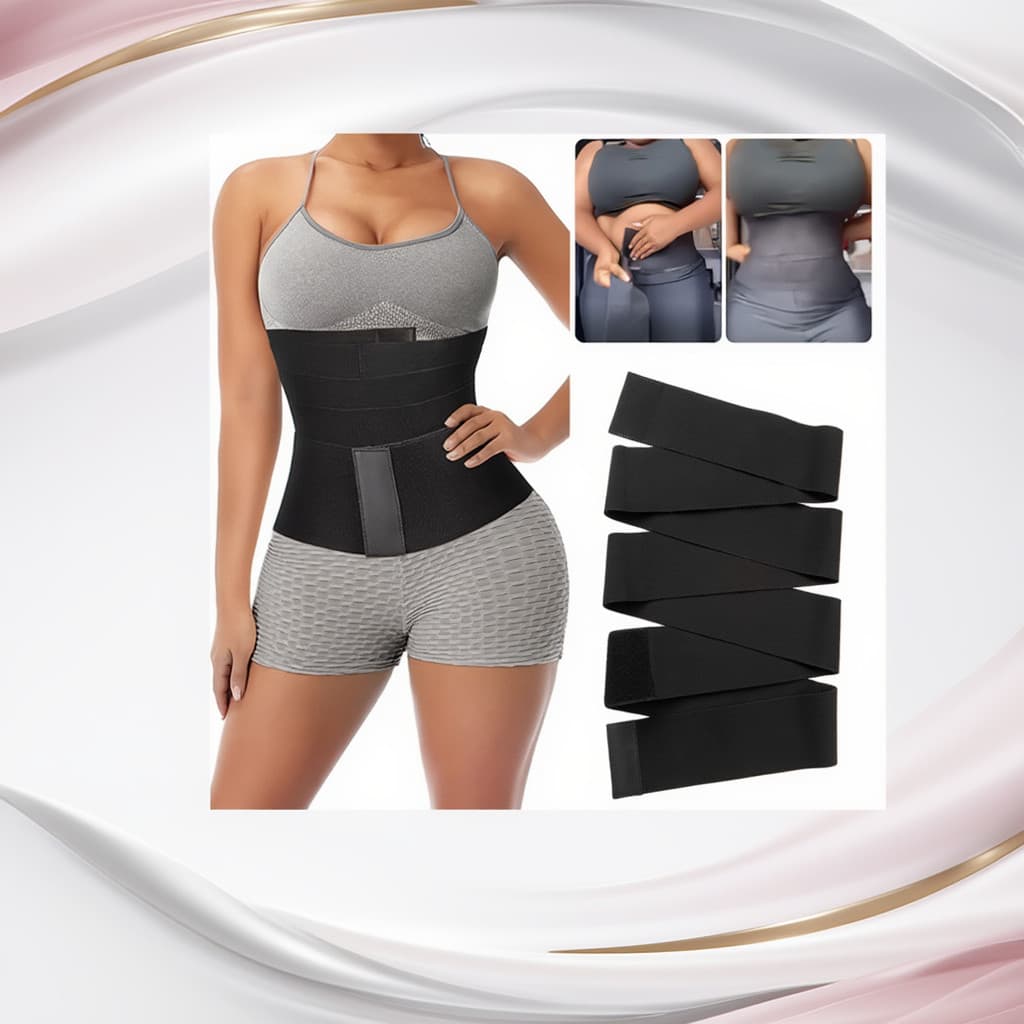 Cinta Faixa 5m 3m Modeladora Cintura Invisível Preta Compressão Ajustável Feminina Cintura Fina Modeladora Sinta 3m 5m