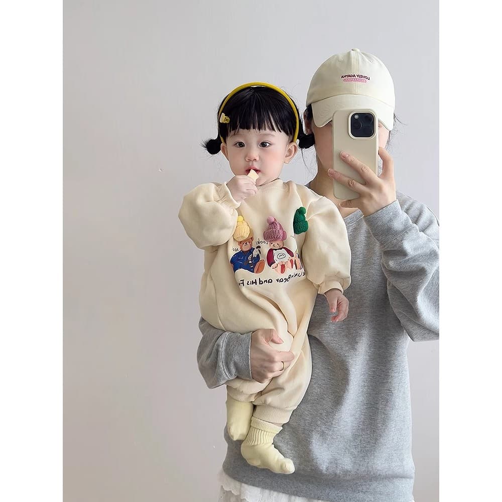 Roupas de bebê outono inverno novo estilo Super bonito macacão roupas de inverno do bebê de manga comprida roupas de bun