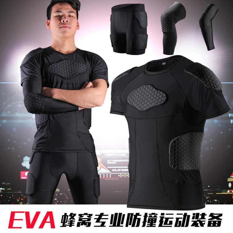 Anti-colisão camisa de futebol de manga curta goleiro camisa de goleiro terno Shorts joelheiras cotoveleiras basquete