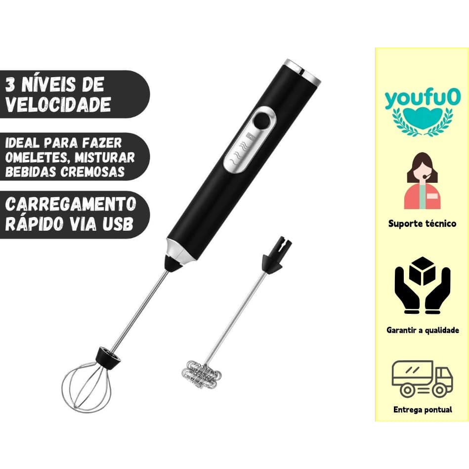 Liquidificador/espremedor elétrico, tudo-em-um adequado para bebidas, leite, café, clara de ovo 2 cabeças de agitação re