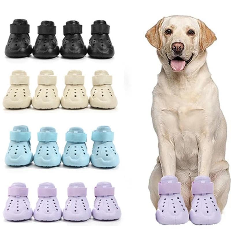 Conjunto de 4 Peças de Sapatos Impermeáveis para Cães, Sandálias de Verão Antiderrapantes em EVA para Cães Pequenos, Méd