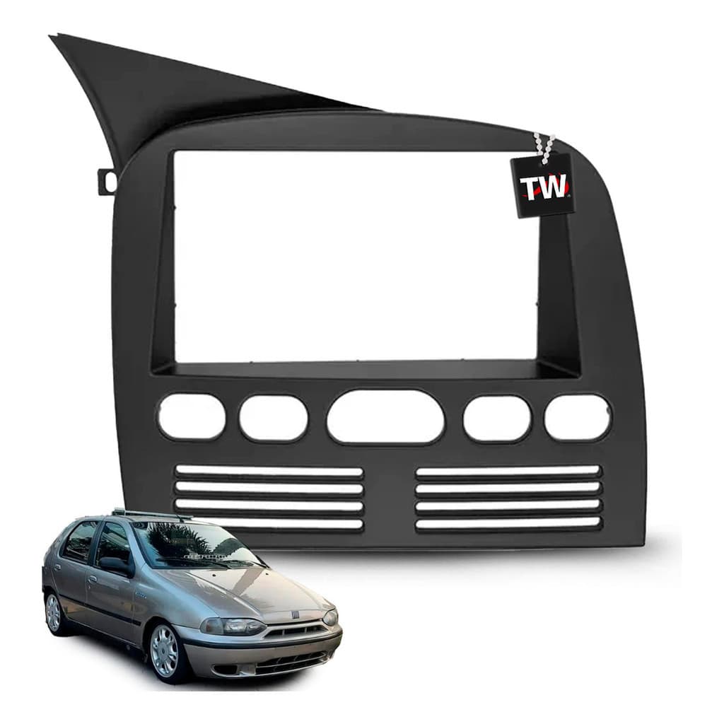 Moldura Multimidia 2 Din Palio Fire G1 1996 A 2003 Preto 7p