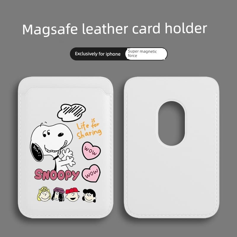 carteira magsafe Desenhos animados Anime snoopy Magsafe Porta-cartões magnético adequado para iPhone Capa de telefone Ad