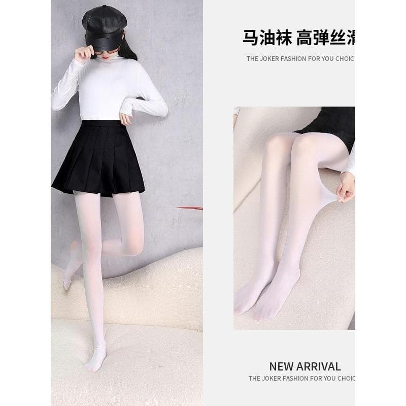 Meias de óleo de cavalo brilhantes novo estilo High-End sentimento tamanho grande 8D estilo fino seda brilhante Anti-gan