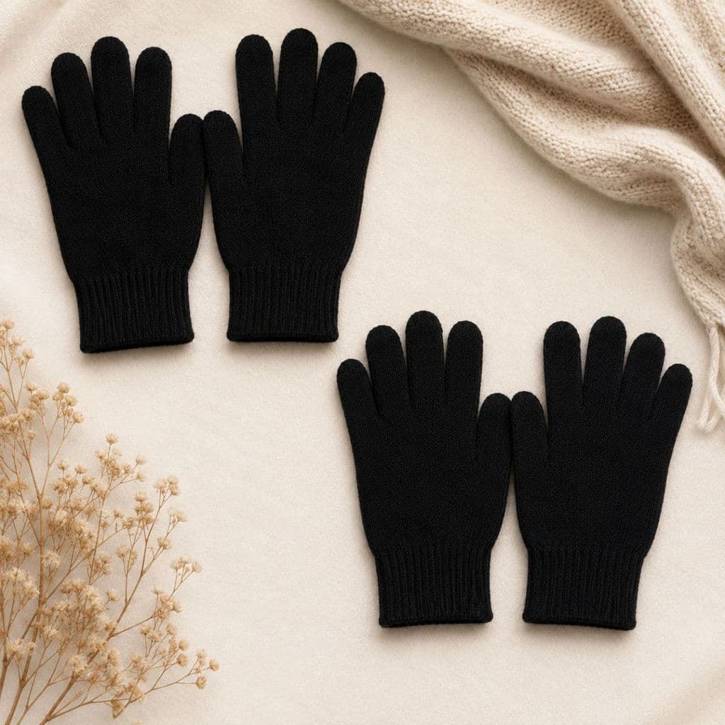 Kit 2 Luva Térmica De Lã Para Frio Inverno Confortável Leve E Quente