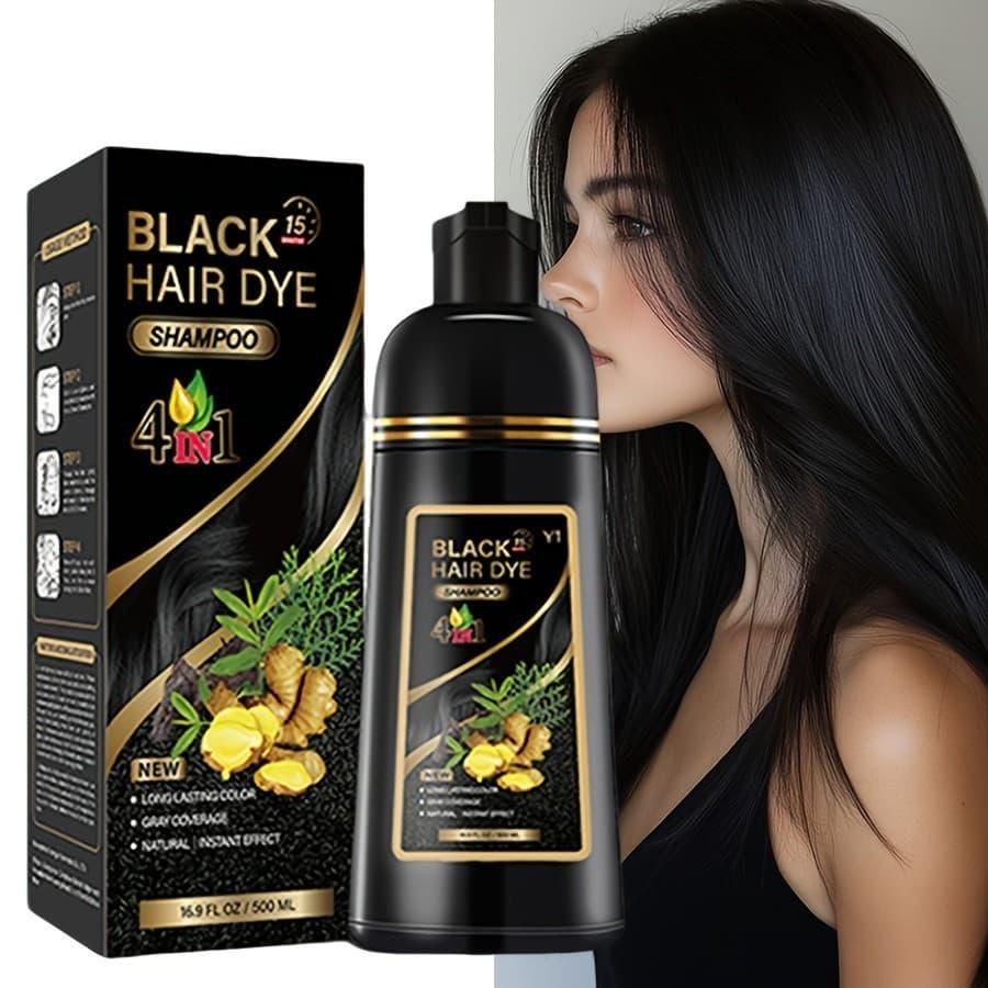 Shampoo 4 Em 1 Ginger Color 500ml , Frasco Multiuso , Corante , Coloração Instantânea