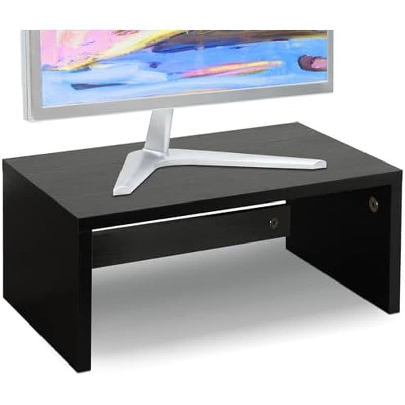 TEAMIX Riser De Suporte De Monitor Branco De 14.2 Polegadas , De Madeira Com Armazenamento Para Mesa Pequeno TV/Tela/PC/