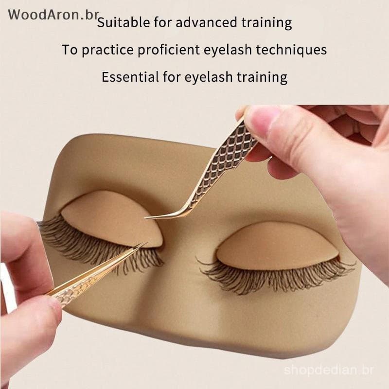 WoodAron Mini Lash Modelo Plano Cabeça Prática Extensão De Cílios De Treinamento Com Pálpebras De Substituição Removívei