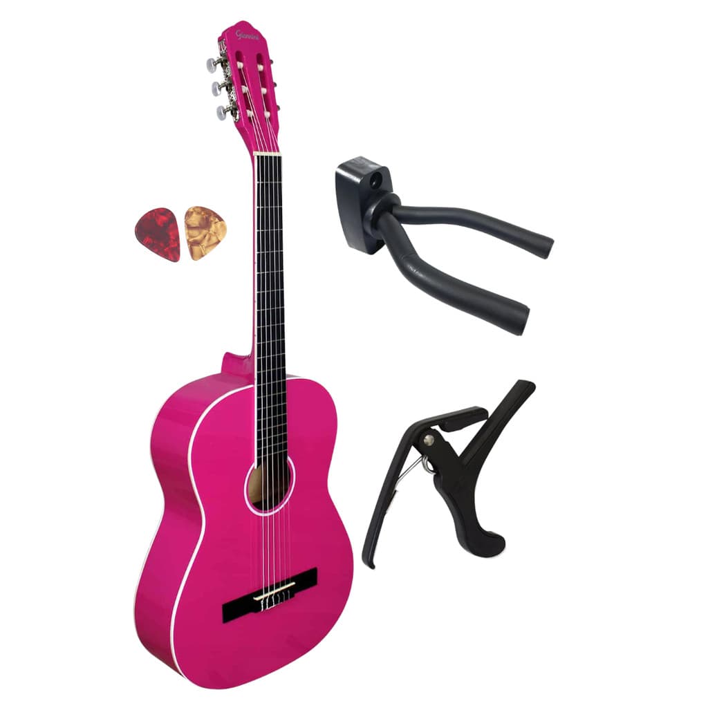 Violão Estudante Giannini Acústico N14 PKG Pink + Acessórios