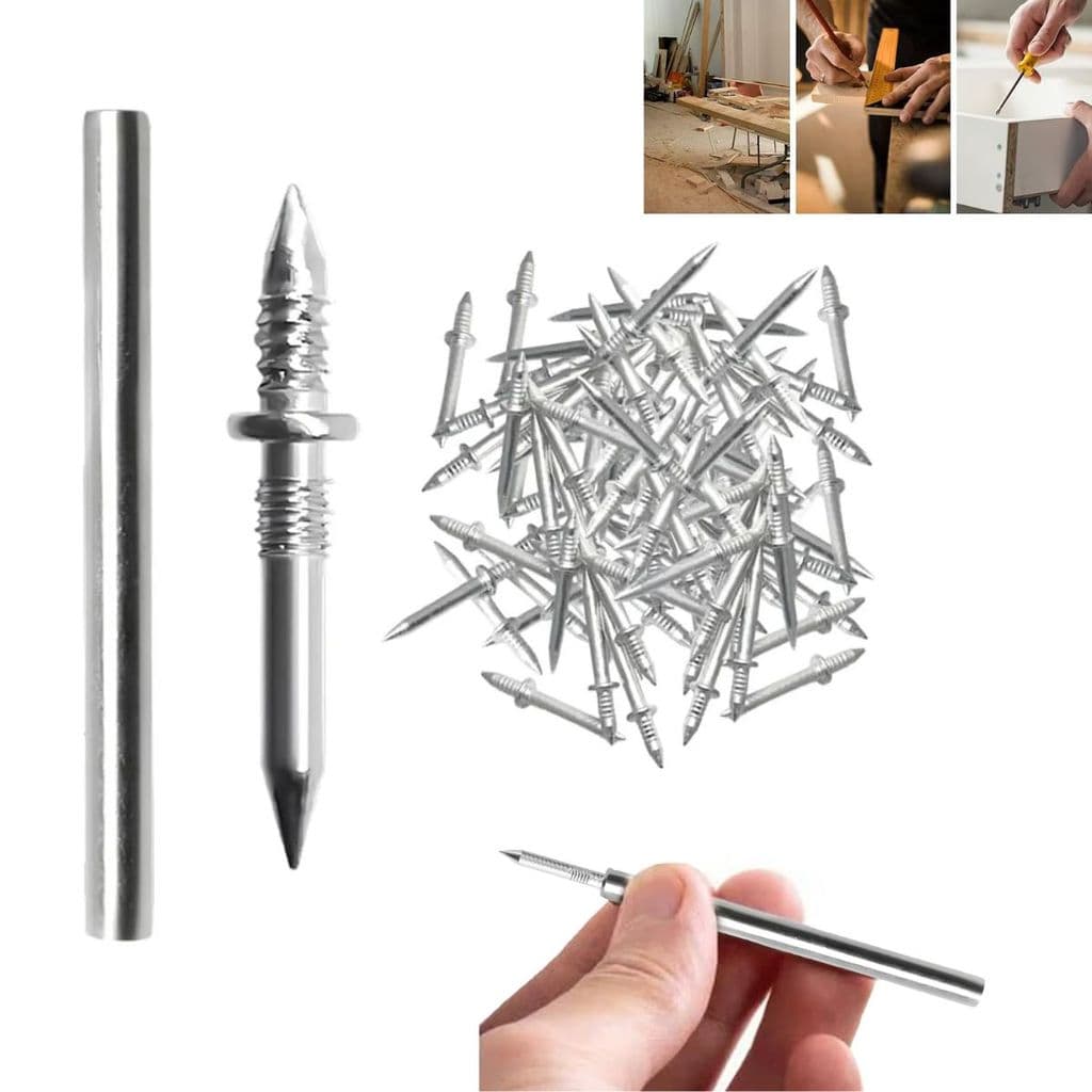 Kit 100 Pregos Ponta Dupla Para Rodapé Móveis 2.5mm X 26mm