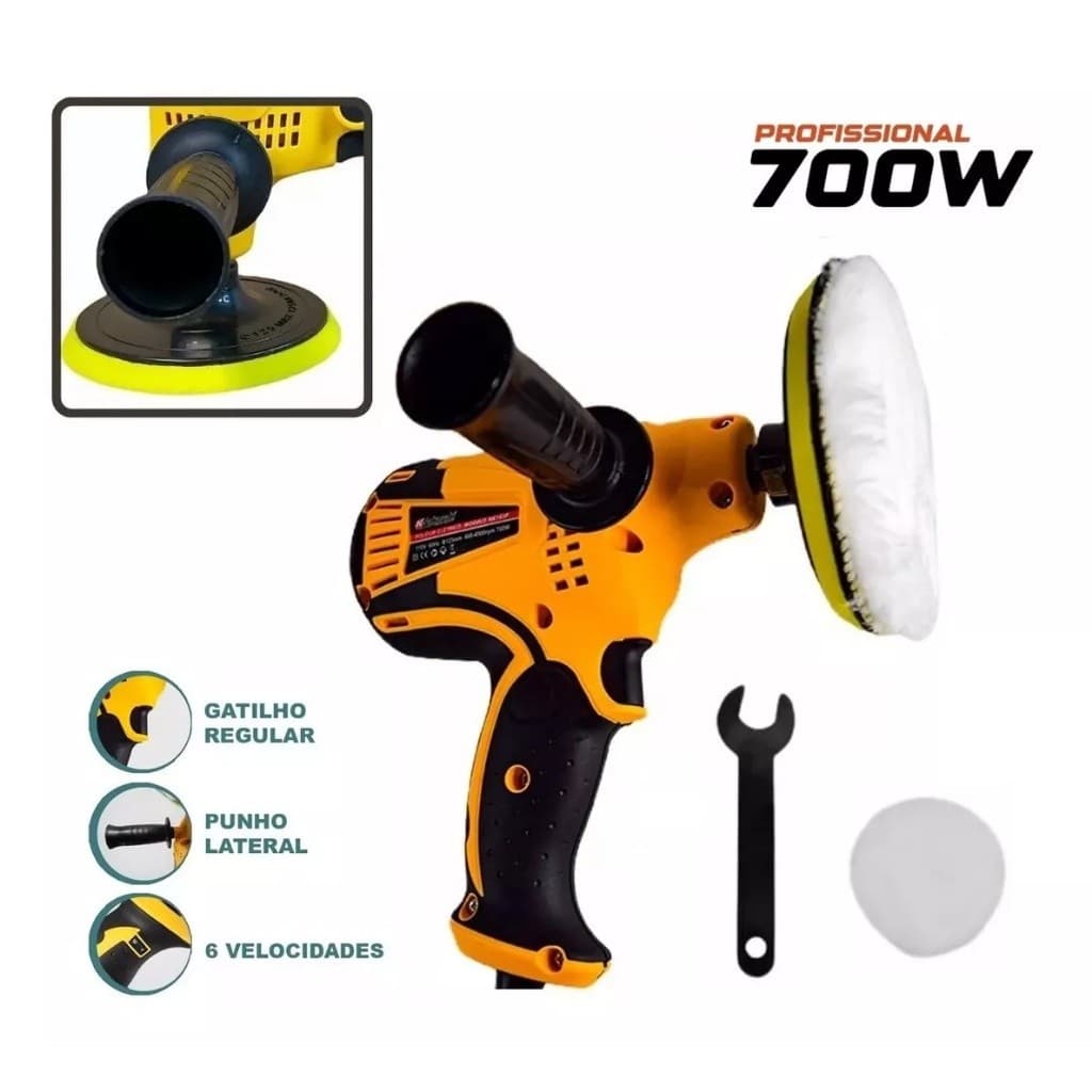 Politriz Polidor 750W 5 Polegadas  Prática  Velocidades Multi-Funções Automotiva - Envio Imediato