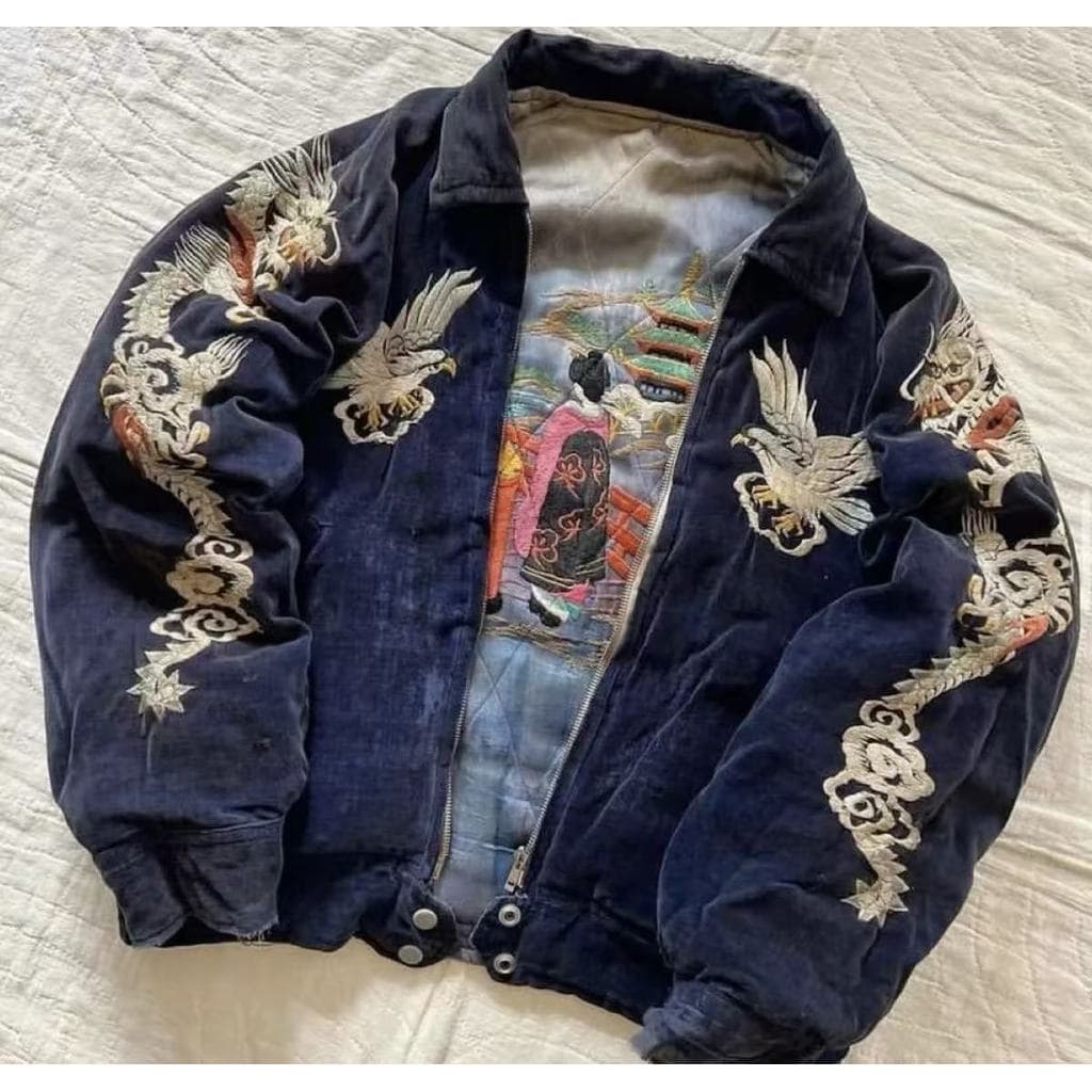 Roupas De Inverno Japonês Samurai Bordado Jaqueta Resistente Retro Solto De Beisebol Casacos Preto Zip Up Jaquetas Stree