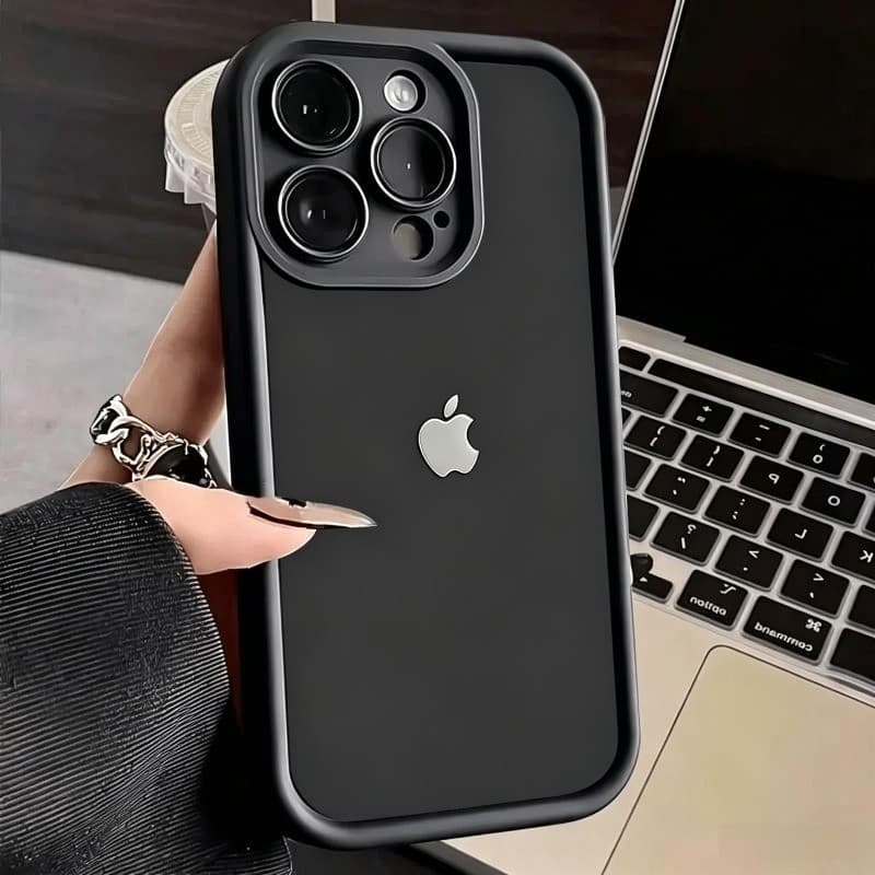 Capa Para iPhone 17 16 15 14 13 12 11 Pro Max Plus Air XR Anti Queda Silicone Logotipo Preto Doces Caso De Telefone ZY51