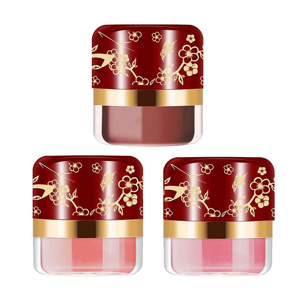Lazy Blush, Conjunto de 3 Cores de Blush em Pó, maquiagem para bochechas, leve, suave, vegano e livre de crueldade, Verm