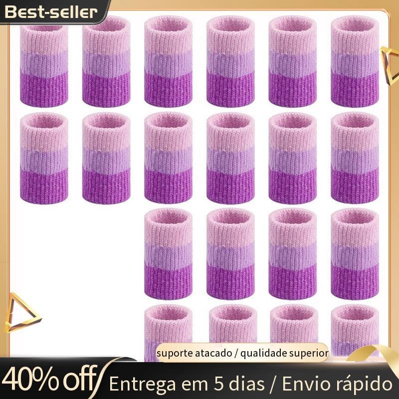 Protetor De Dedo De Crochê 20 Peças Capas Compressão De 3.9 Polegadas Mangas Para Tricô