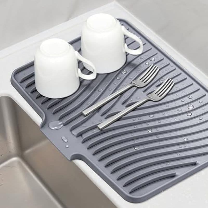Tapete De Secagem De Pratos De Silicone TIKNIK , Pedra Para Balcão De Cozinha Com Ralo Embutido , Almofada De Drenagem A
