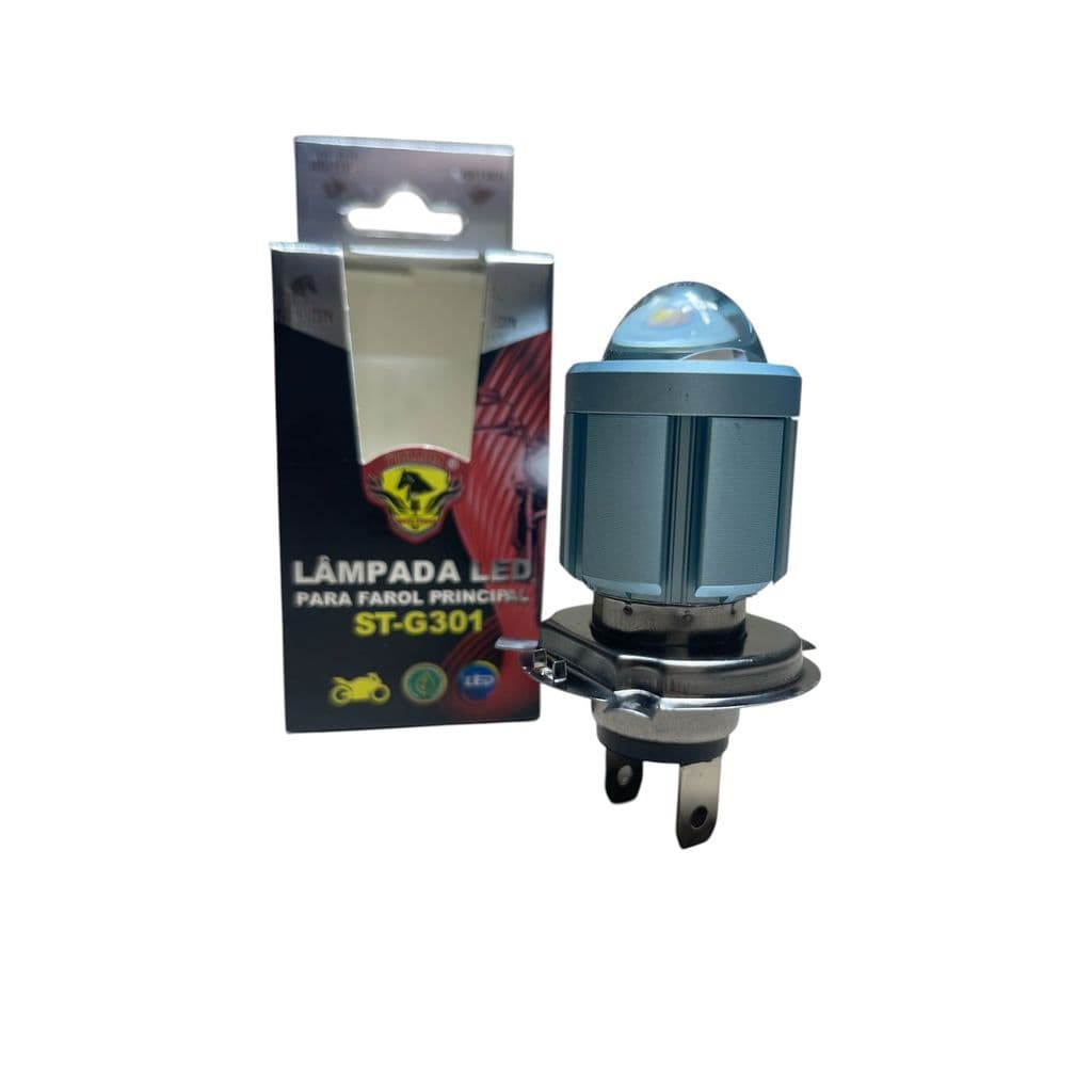 Lâmpada Farol Led H4 G301 Super Branca 6500K Alto e Baixo Moto e Carro 20W 1500 Lúmens Plug & Play