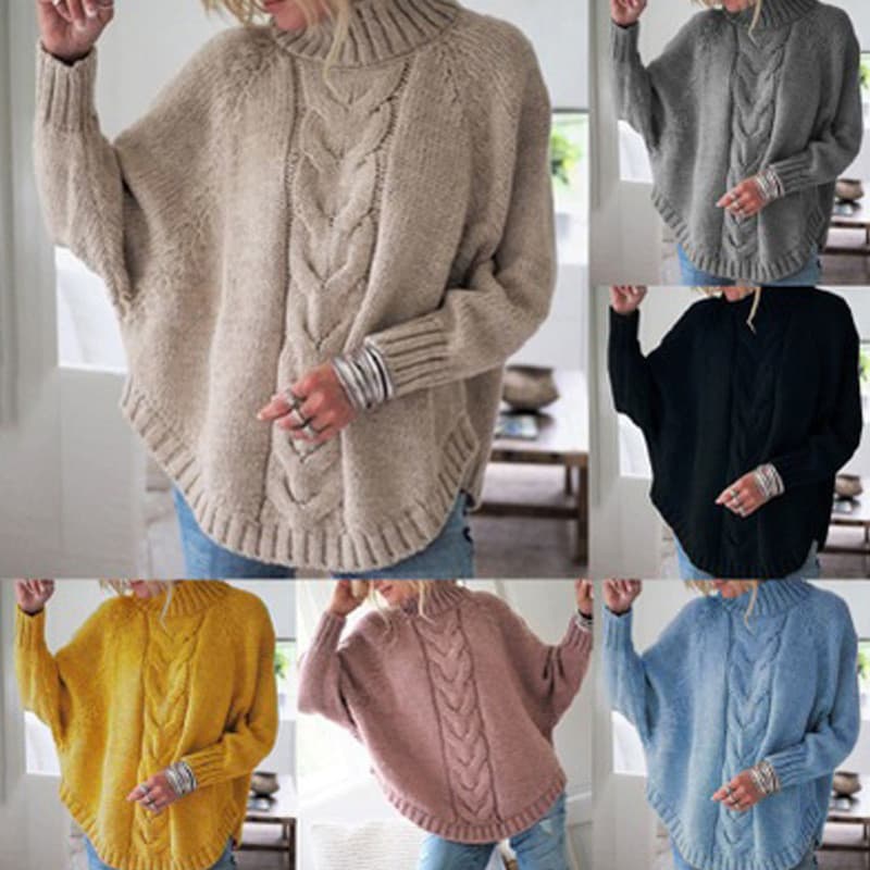 Vendas diretas da fábrica Cross-Border outono inverno novo estilo tamanho grande solto manga morcego pulôver senhoras K