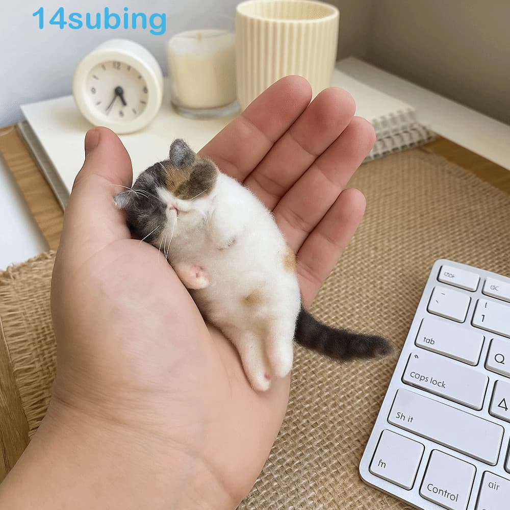 SUBING Kit De Feltragem De Agulha De Lã De Gato , Bolsa De Material De Feltro Para Iniciantes DIY , Artesanato