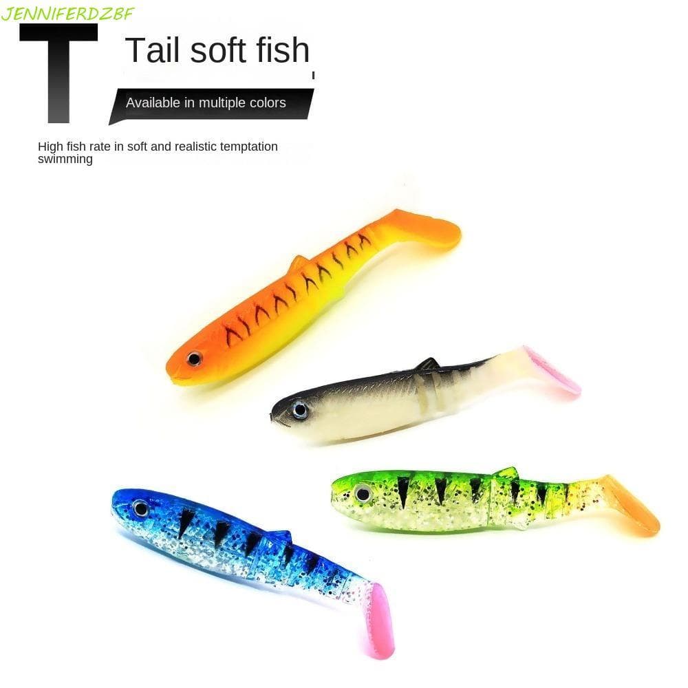 JENNIFERDZBF 5 Pcs Wobblers De Cauda Em T , Isca De Minhoca De 8 Cm/6g , Iscas Macias De Pesca De Silicone Biomimético M