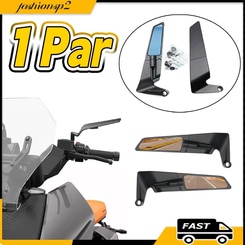 Espelho Retrovisor Moto Esportivo Universal Asa Fixa Para Kawasaki Yamaha Honda KTM250 390 200 690