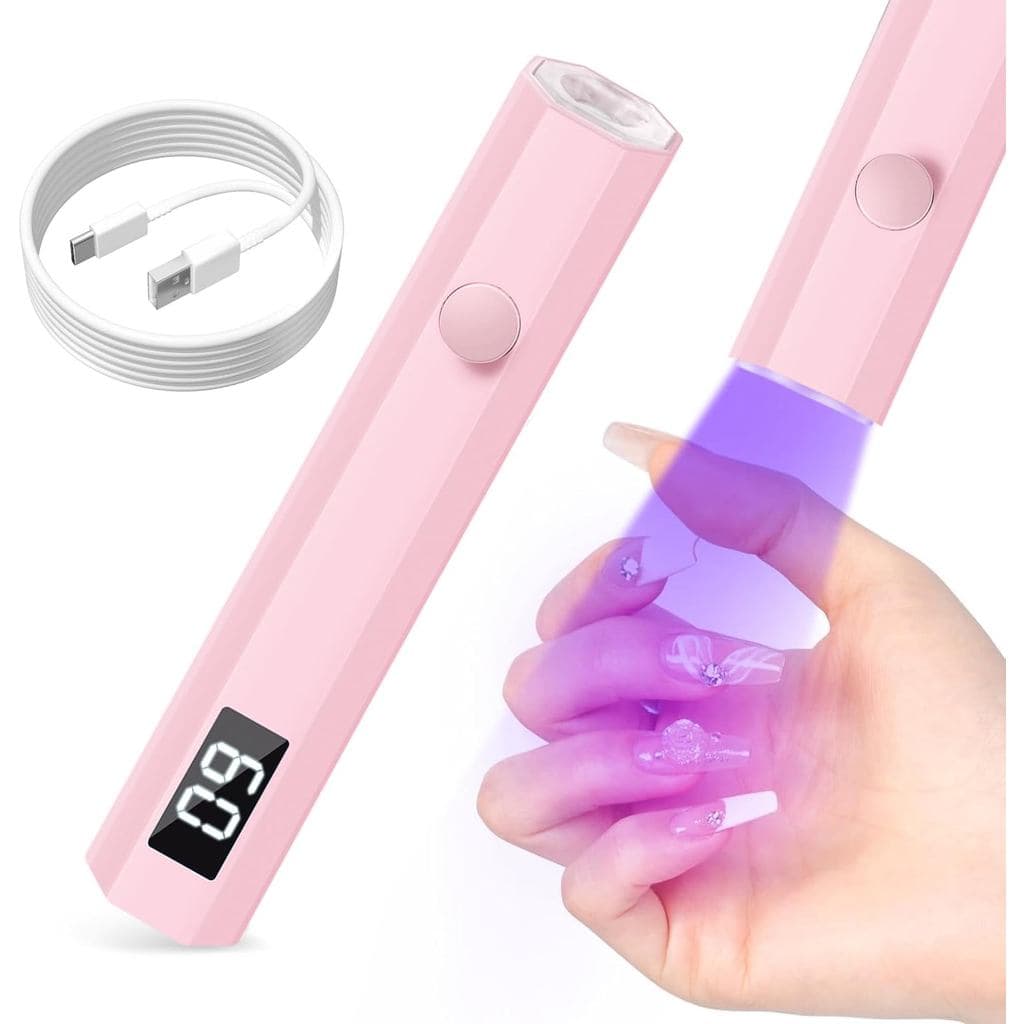 mlogiroa Luz UV para Unhas, Lâmpada LED Portátil de 3W com 2 Configurações de Temporizador 20/60s para Esmalte em Gel, U