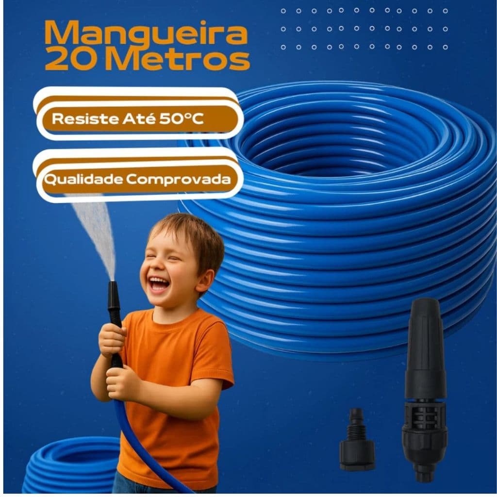 Mangueira Resistente E Flexível De Jardim - AZUL 10m/15m/20m/30m/50 Metros