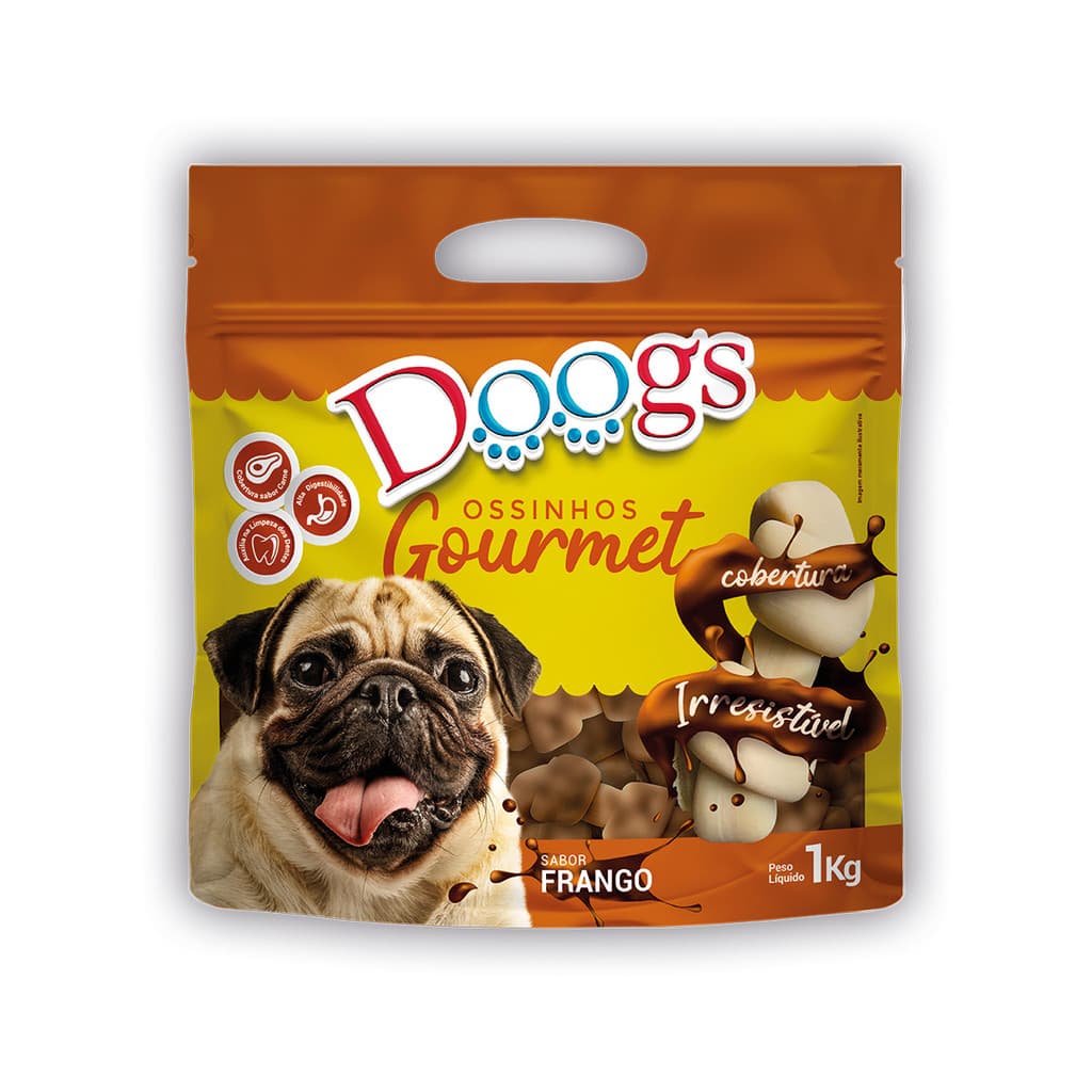 Ossinhos DOOGS Gourmet Grande Frango 1kg para Cães Adultos