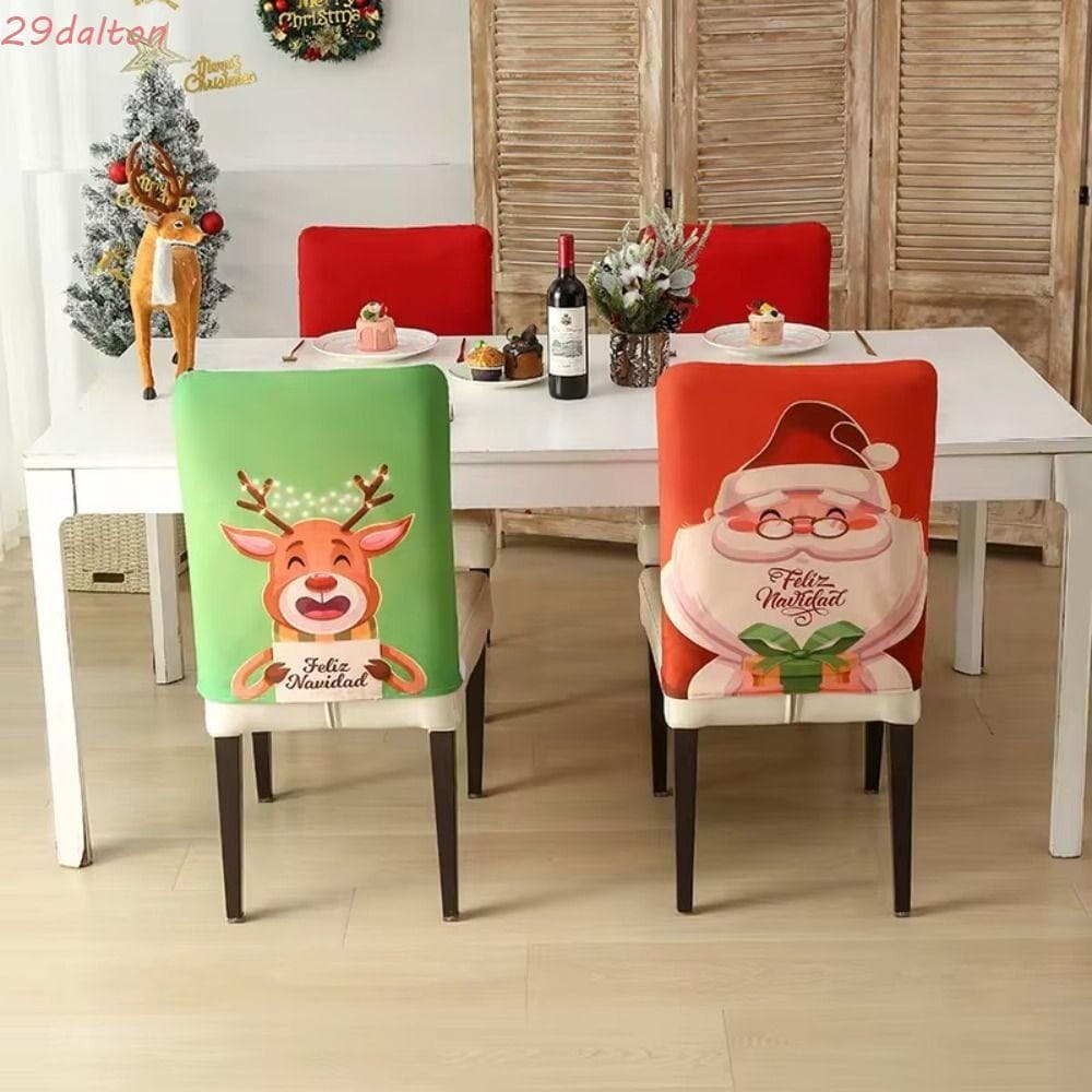 DALTON Capa Para Cadeira De Natal , Protetor De Assento Jantar Em Casa , Mesa De Cozinha De Desenho Animado , Decoração