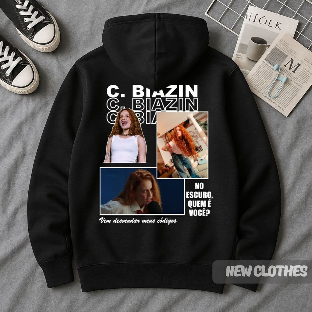 Moletom Canguru Carol Biazin No Escuro Quem É Você? Album Cantora Pop Códigos