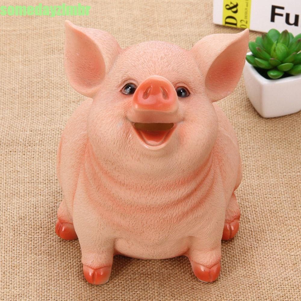SOMEDAYZL0M Cofrinho Grande Resina Decoração Para Casa Aniversário Em Forma De Porco Crianças Brinquedos Moedas Caixa De
