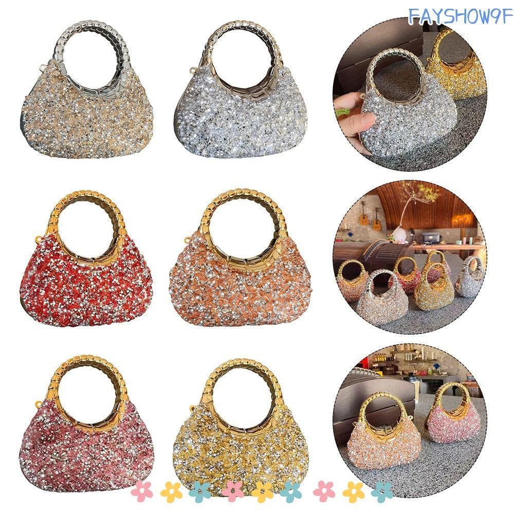 FAYSHOW Mini Bolsa De Strass , Acrílica De Tamanho De Material Acrílico Pequena Com Glitter