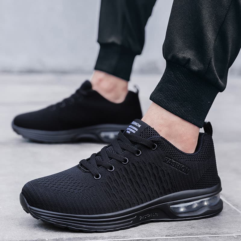 Pé largo tamanho grande sapatos de rede 45 verão preto sapatos de trabalho casuais 46 almofada de ar sola macia tênis es