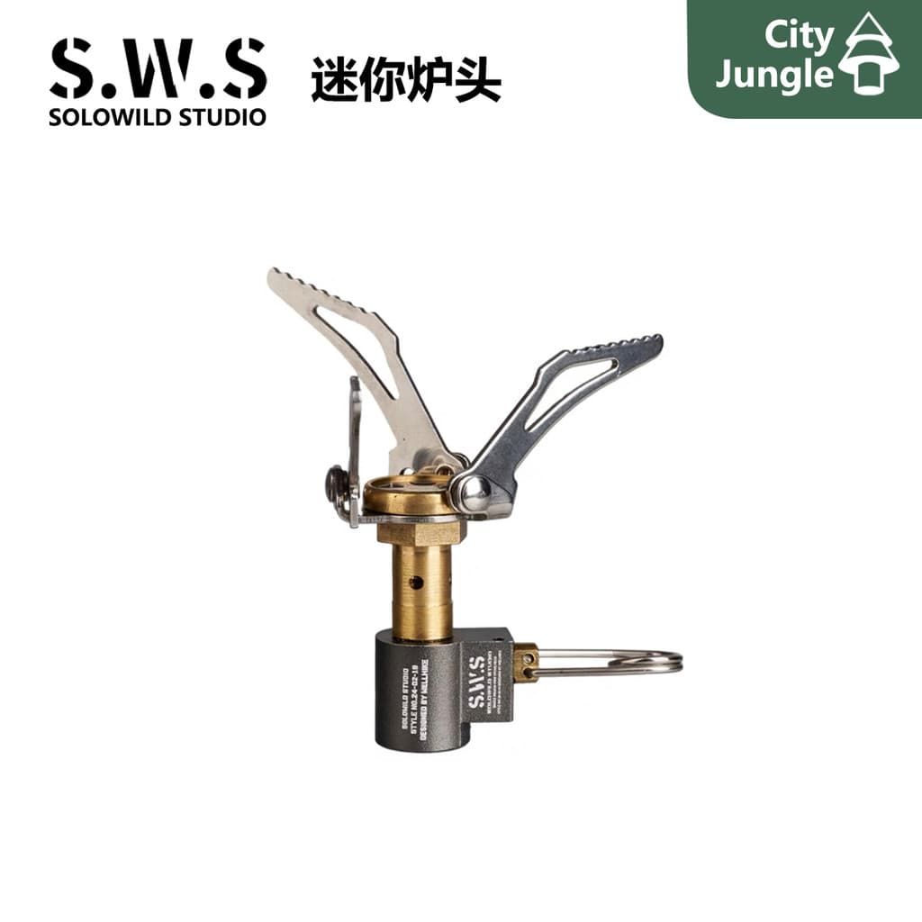 SWS Mini Fogão Externo Integrado 3 Portátil Dobrável solo Caminhadas Camping Fogão Leve