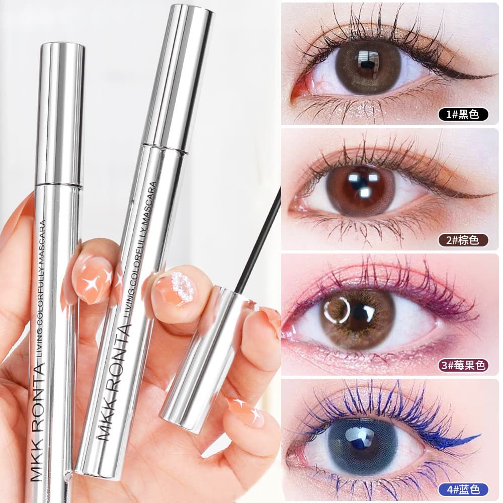 Rímel colorido de duas cabeças, Primer para cílios, grosso, à prova d'água, longa ondulação, longa duração, sem manchas,