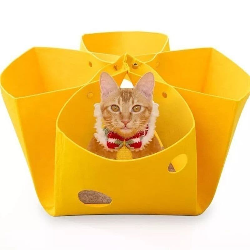 Túnel de feltro para gatos com labirinto e tapete resistente para brincar esconder e descansar