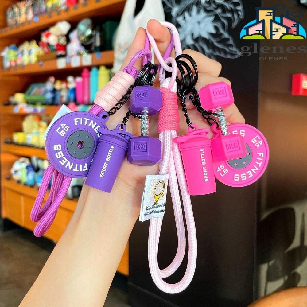 Chaveiro De Placas De Barra GLENES , Halteres De Simulação INS Removível , Pingente De Série De Fitness Com Bolsa