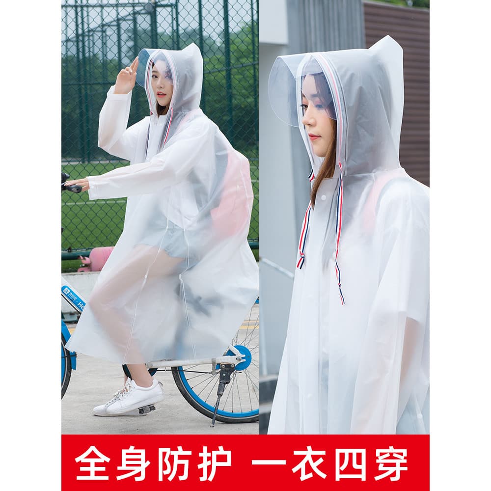 Capa de chuva longa de corpo inteiro alongada à prova de chuva impermeável descartável espessada unissex transparente ca