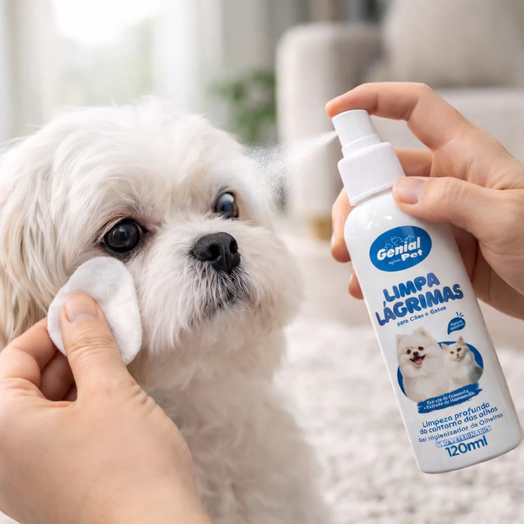 Limpa Lágrimas Pet 120ml Removedor de Manchas para Olhos de Cães e Gatos