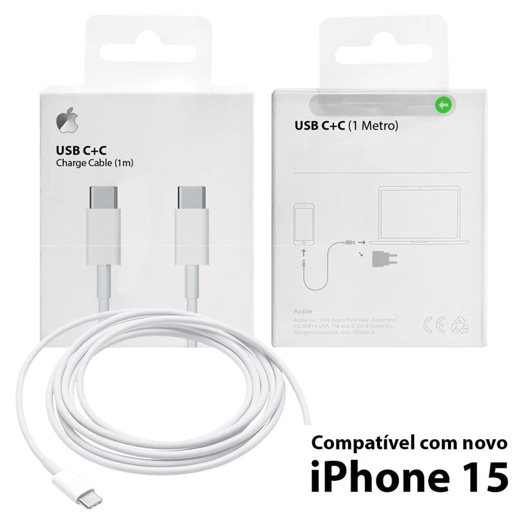 Cabo iPhone 15/16  Tipo C iPhone 15/16 para USB-C  com 1 Metro Transferência - Premium