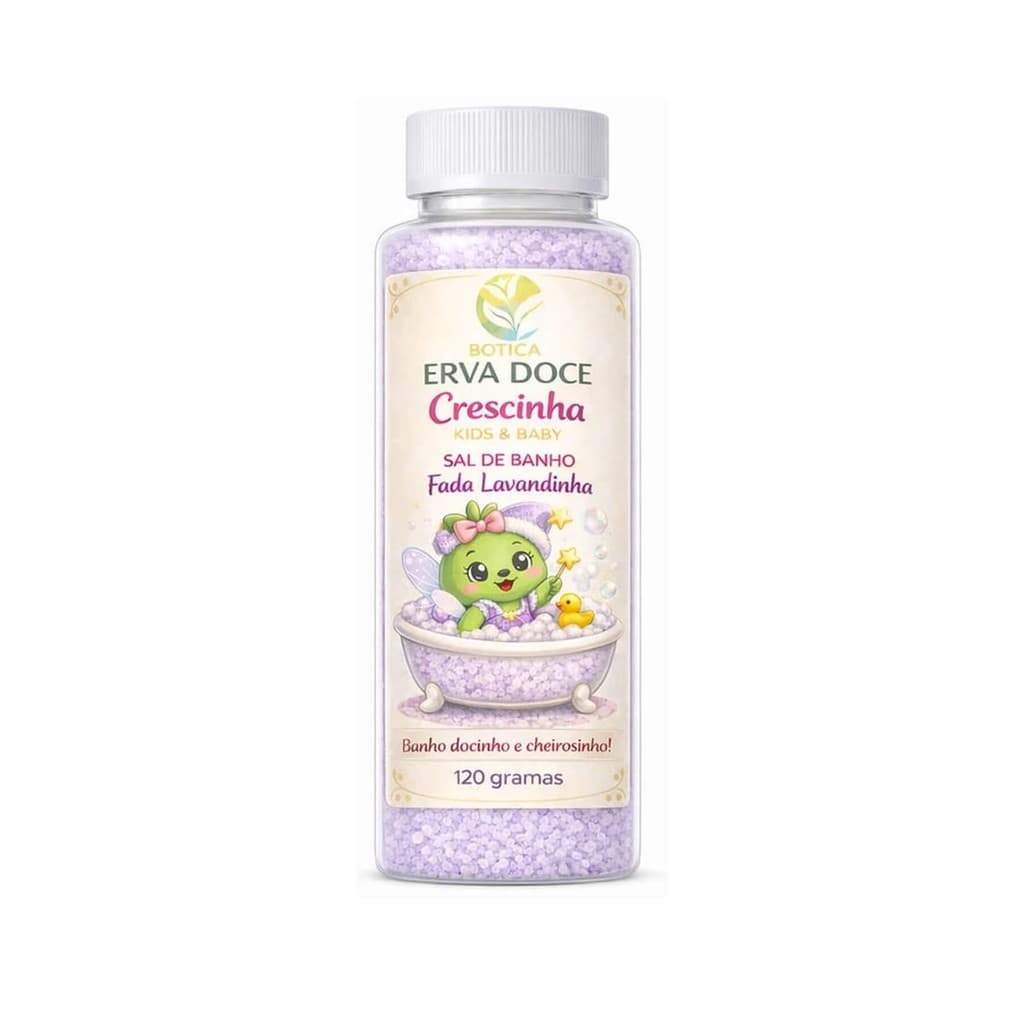 Sal de Banho Infantil 120g Fada Lavandinha Crescinha Kids