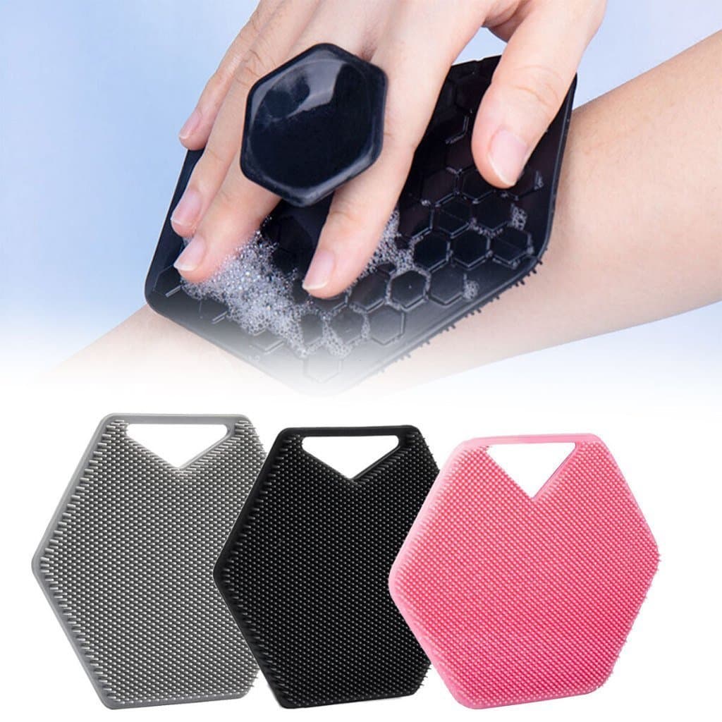 Escova de Limpeza e Esfoliação Corporal de Silicone Macio para Banho Manual e Massagem Suave do Corpo