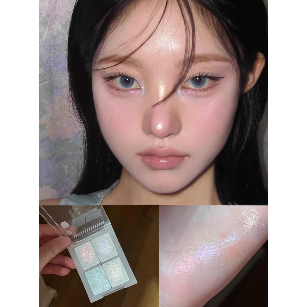 Claro y2k ins cor legal coreano feminino maquiagem holika holika monocromático sombra perolada polarizada destaque nu